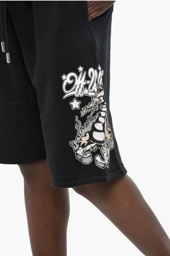  오프화이트 숏팬츠 OMCI013F24FLE0061084 Black - OFF WHITE