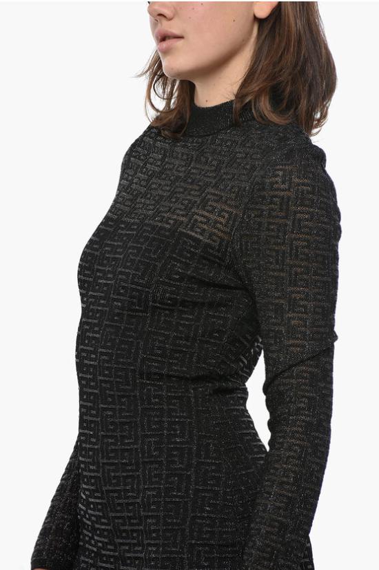  발망 숏 원피스 DF1R8029KG96 EAC Black - BALMAIN