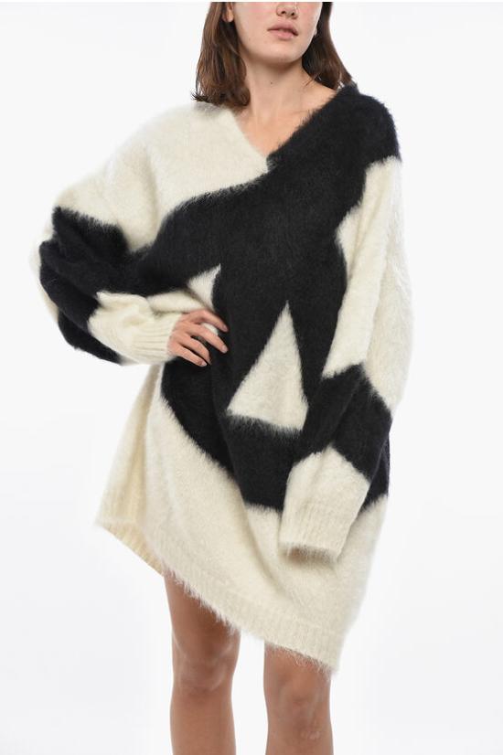  모스키노 숏 원피스 A0485 5403 1002 Black White - MOSCHINO