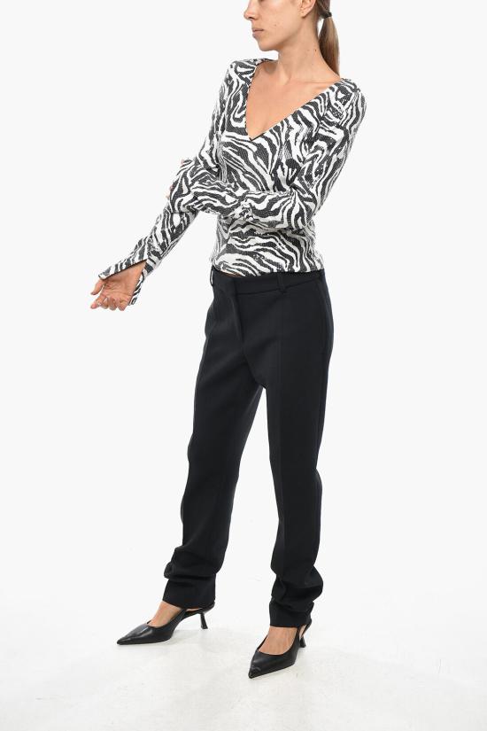  로테이트 긴팔 티셔츠 112579400 400 Black White - ROTATE