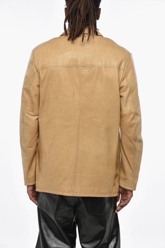  디젤 가죽 자켓 A10524 0LICT 7BF Beige - DIESEL