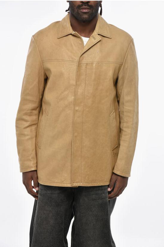  디젤 가죽 자켓 A10524 0LICT 7BF Beige