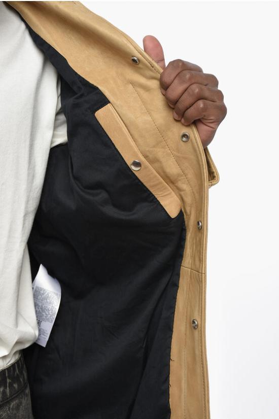  디젤 가죽 자켓 A10524 0LICT 7BF Beige - DIESEL