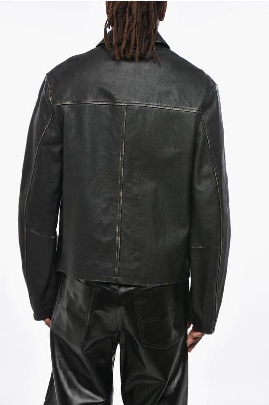 디젤 가죽 자켓 A14324 0PITR 9XX Black - DIESEL