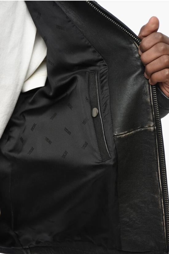  디젤 가죽 자켓 A14324 0PITR 9XX Black - DIESEL