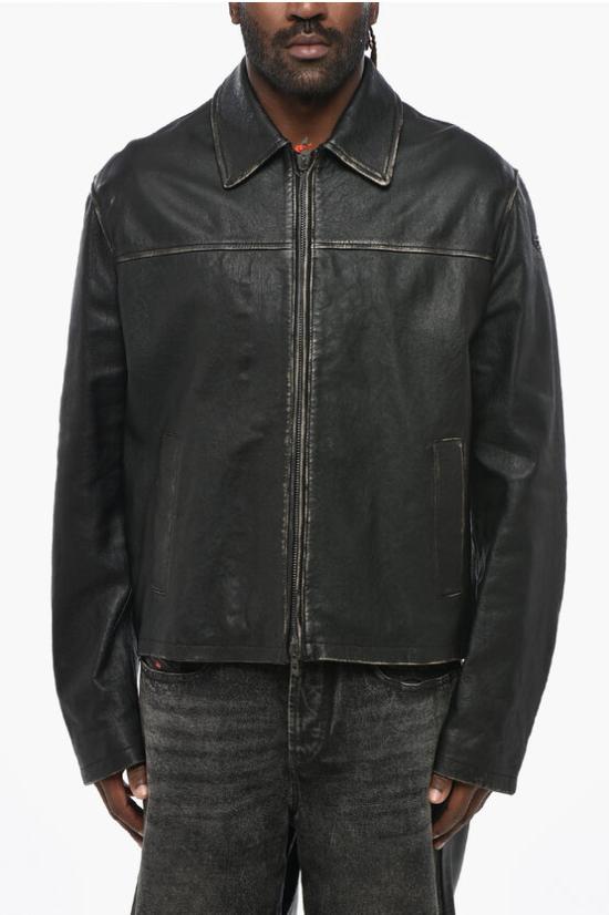  디젤 가죽 자켓 A14324 0PITR 9XX Black