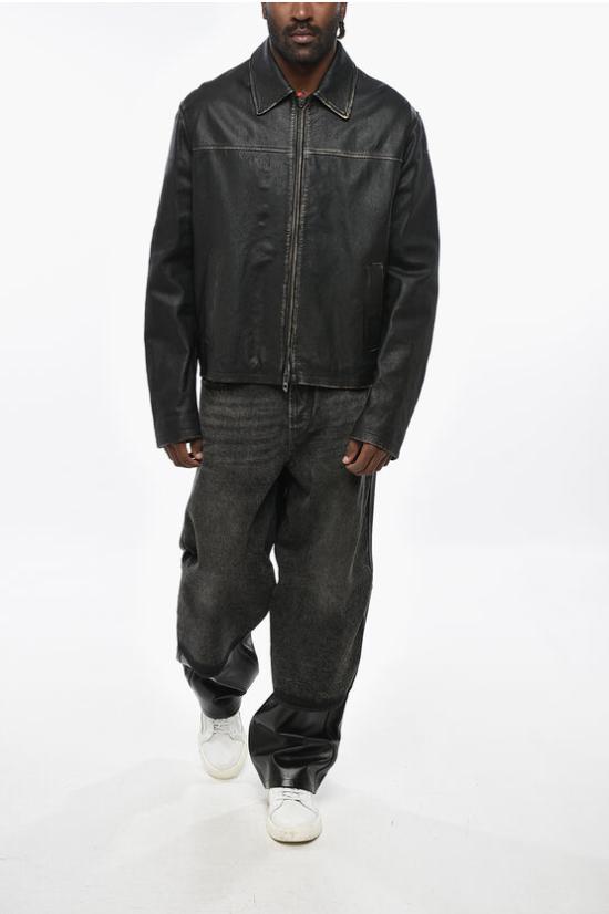  디젤 가죽 자켓 A14324 0PITR 9XX Black - DIESEL