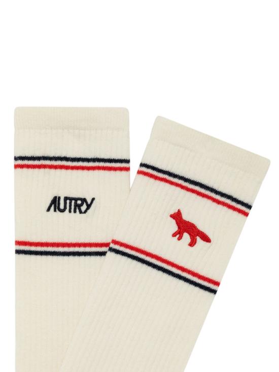 25FW 오트리 X 메종키츠네 양말 SOPUMK4W WHITE - AUTRY X MAISON KITSUNE