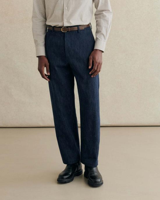  De Bonne Facture 스트레이트 팬츠 벌룬 팬츠 데님 블루