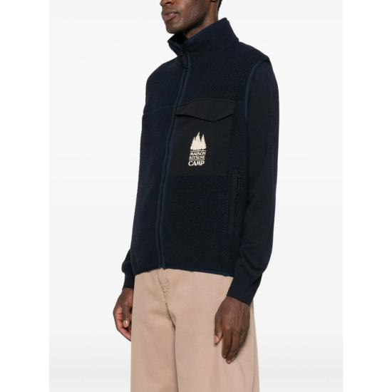 25FW 메종키츠네 캐주얼 플리스 베스트 PM02137WM2031 DANAV BLUE - MAISON KITSUNE