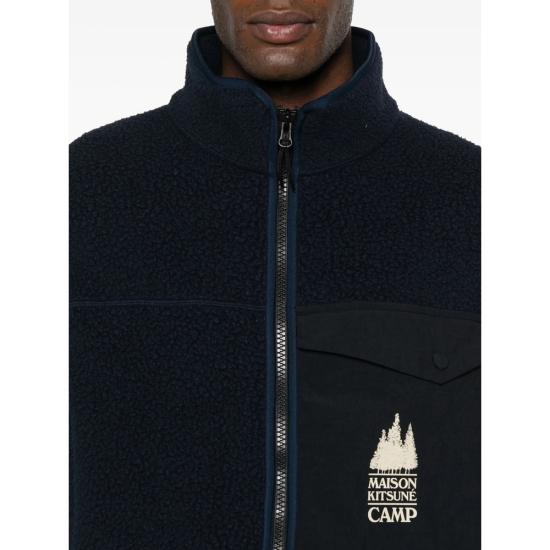 25FW 메종키츠네 캐주얼 플리스 베스트 PM02137WM2031 DANAV BLUE - MAISON KITSUNE