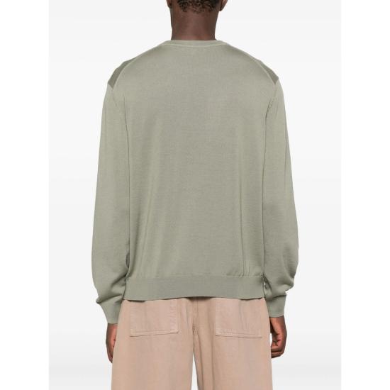 25FW 메종키츠네 폭스 헤드 메리노 레귤러 스웨터 PM00801KT1881 LAFRE GREEN - MAISON KITSUNE