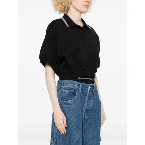 26SS 알렉산더 왕 폴로 티셔츠 4CC1261207 001 BLACK - ALEXANDER WANG