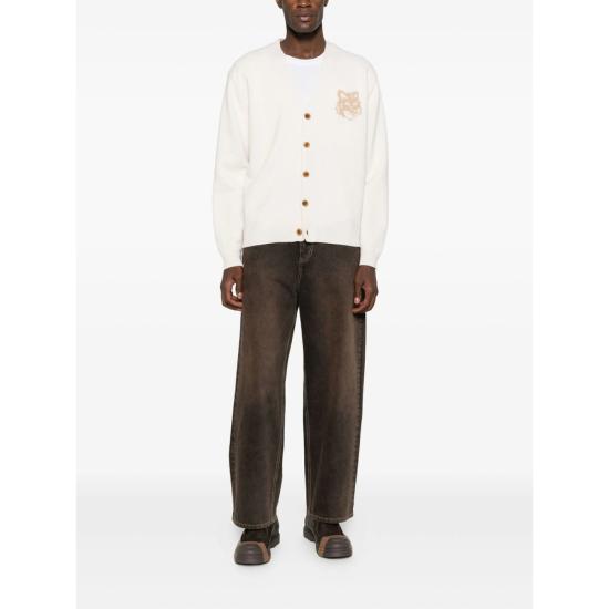 25FW 메종키츠네 폭스 헤드 인타르시아 메리노 가디건 PM00509KM0329 ECTBE NEUTRALS - MAISON KITSUNE
