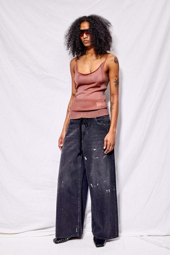  MM6 메종마르지엘라 데님 팬츠 Mm6 메종 마르지엘라 5포켓 팬츠 블랙 페인티드 - MM6 MAISON MARGIELA