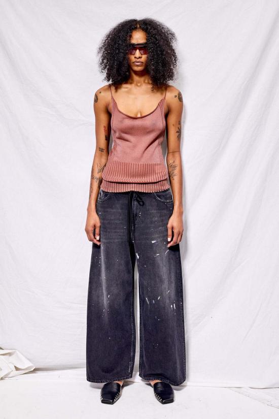  MM6 메종마르지엘라 데님 팬츠 Mm6 메종 마르지엘라 5포켓 팬츠 블랙 페인티드 - MM6 MAISON MARGIELA