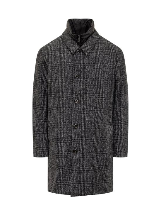 25FW 페트레이 피온갈 체크 체크 원단 탈부착 베스트 코트 PEU560801152017 761 GRIGIO SCURO