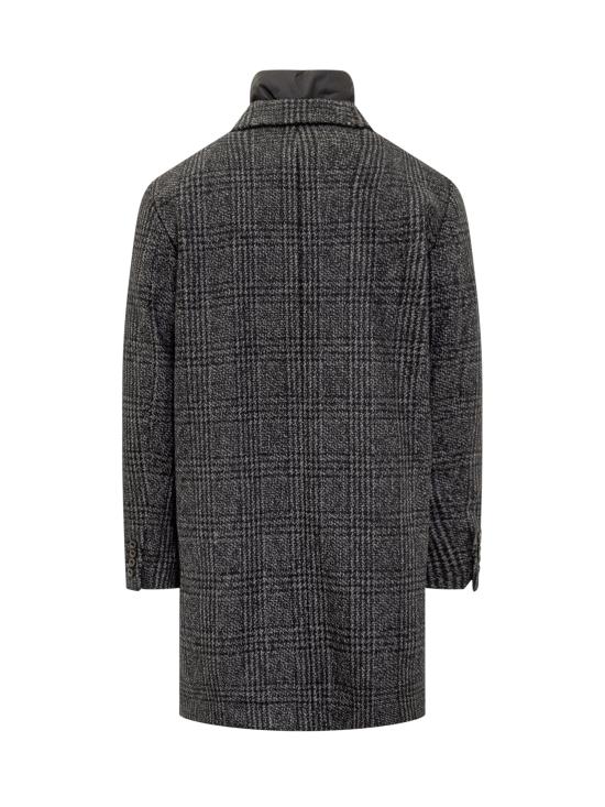 25FW 페트레이 피온갈 체크 체크 원단 탈부착 베스트 코트 PEU560801152017 761 GRIGIO SCURO - PEUTEREY