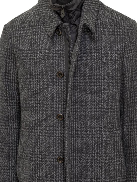 25FW 페트레이 피온갈 체크 체크 원단 탈부착 베스트 코트 PEU560801152017 761 GRIGIO SCURO - PEUTEREY