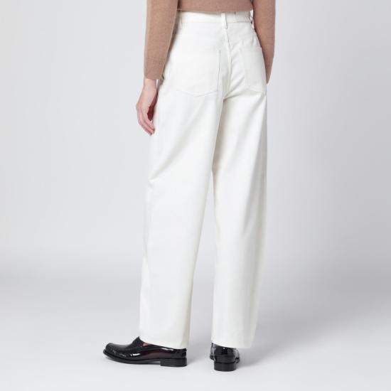 25FW 메종키츠네 릴렉스드 핏 테이퍼드 진 PW01104WD4015 White - MAISON KITSUNE