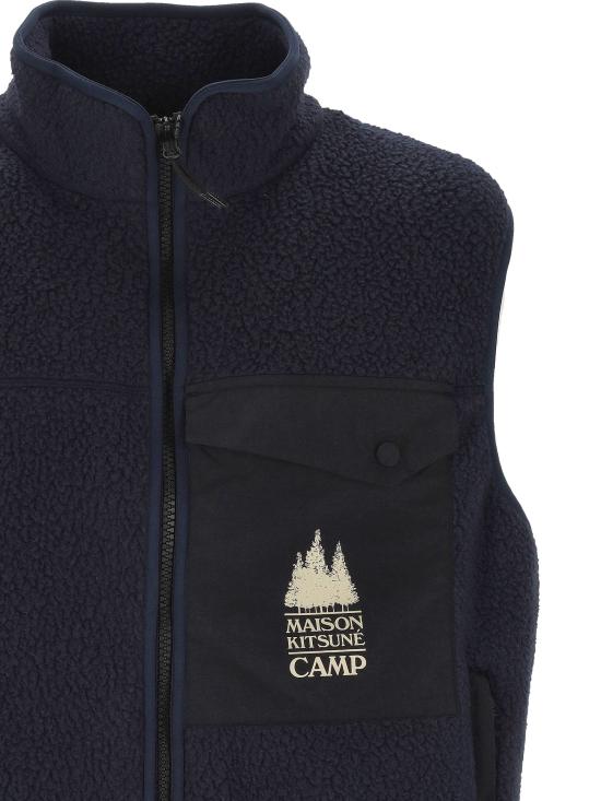 25FW 메종키츠네 캐주얼 플리스 베스트 PM02137WM2031 P480 Blue - MAISON KITSUNE