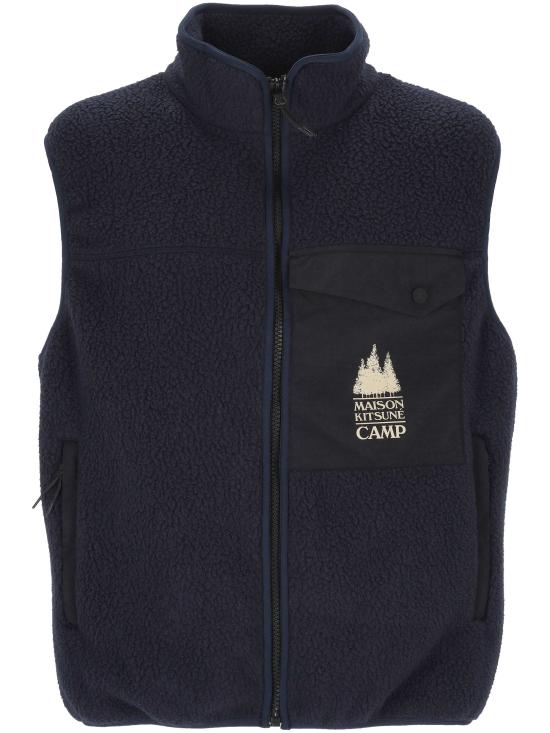 25FW 메종키츠네 캐주얼 플리스 베스트 PM02137WM2031 P480 Blue