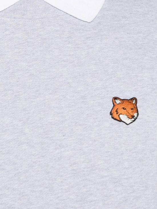 25FW 메종키츠네 폭스 헤드 레귤러 스웨트셔츠 PM00303KM0340 H120 Light grey melange - MAISON KITSUNE