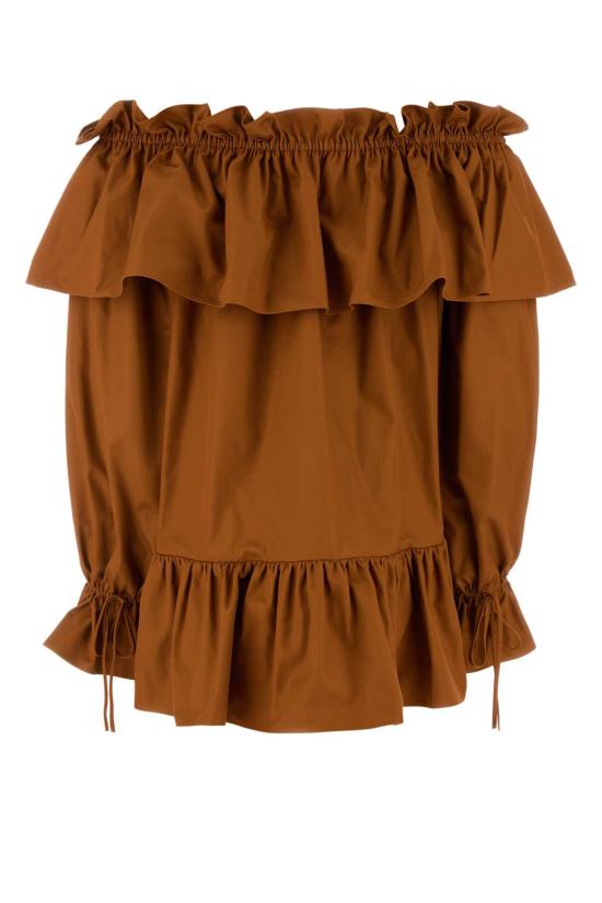 25SS 생로랑 숏 원피스 820312Y3A99 2498 Camel - SAINT LAURENT