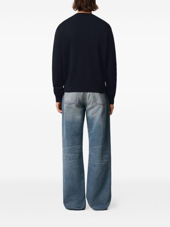 24FW 아미 ADC 울 V넥 가디건 HKC361001 414 Navy red - AMI