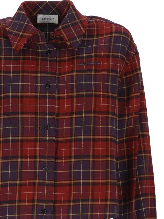 25FW 오프화이트 셔츠 OWGE02HF25FAB001 2848 BORDEAUX P - OFF WHITE