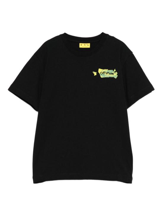 25FW [키즈] 오프화이트 티셔츠 OBAA002F25JER007 1059 Black te