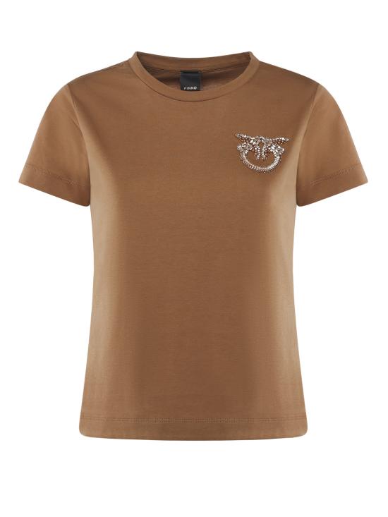 25FW 핑코 반팔 티셔츠 103320 A2RNM10 Coffee Brown