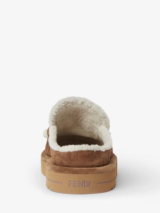 25FW 펜디 아프레 시크 FF 스웨이드 시어링 뮬 8R8777ASA1 F0C23 MARRONE - FENDI