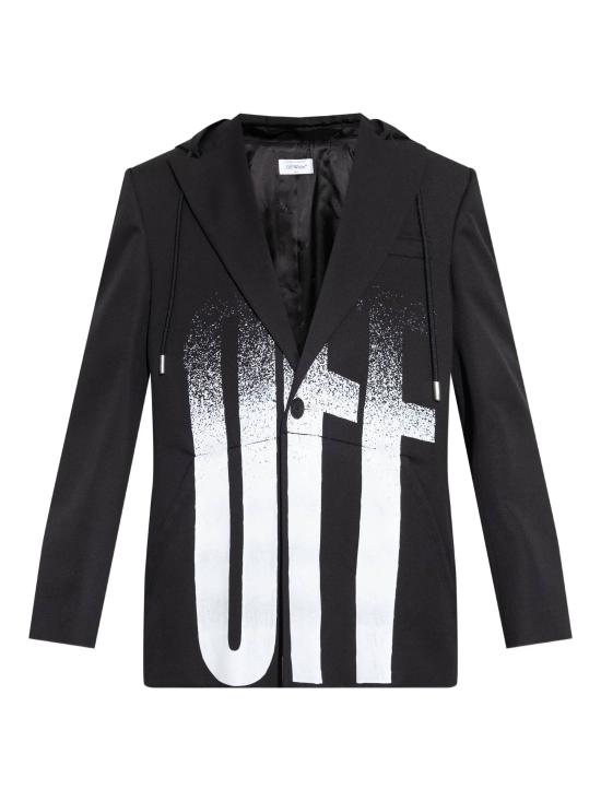 25FW 오프화이트 수트 자켓 OMEN09LF25FAB001 1001 BLACK WH