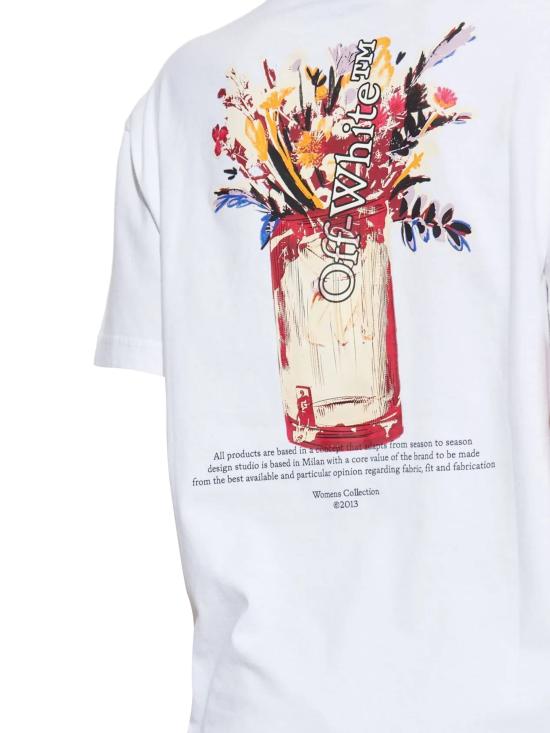 25FW 오프화이트 반팔 티셔츠 OWAA089F25JER005 0110 WHITE BL - OFF WHITE