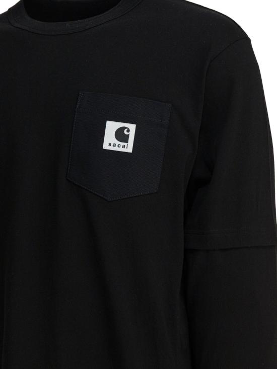 25FW 사카이 긴팔 티셔츠 25 00994S001 Black - SACAI
