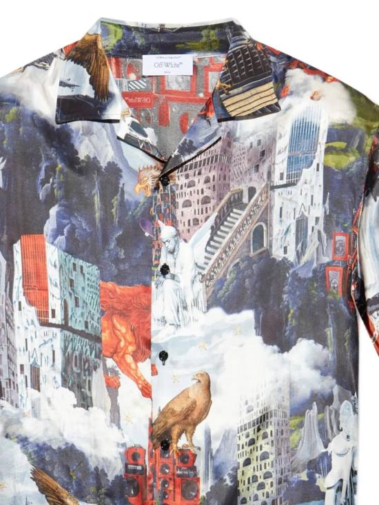 25FW 오프화이트 셔츠 OMGG01FF25FAB006 4242 Dusty blue - OFF WHITE