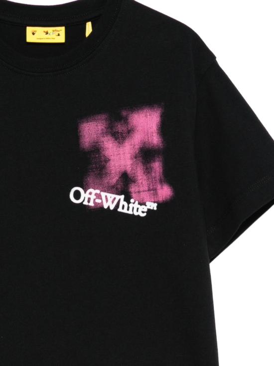 25FW [키즈] 오프화이트 티셔츠 OGAA001F25JER005 1032 BLACK FU - OFF WHITE