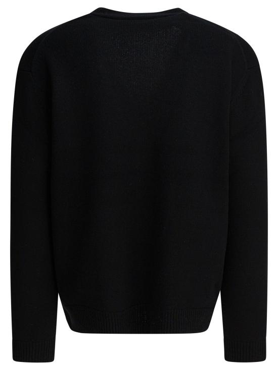 25FW 메종키츠네 폭스 헤드 인타르시아 메리노 가디건 PM00509KM03290391 Black - MAISON KITSUNE