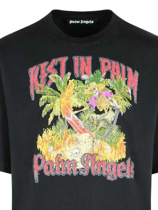 25FW 팜앤젤스 반팔 티셔츠 PMAA10DF25JER006 1084 BLACK MU - PALM ANGELS