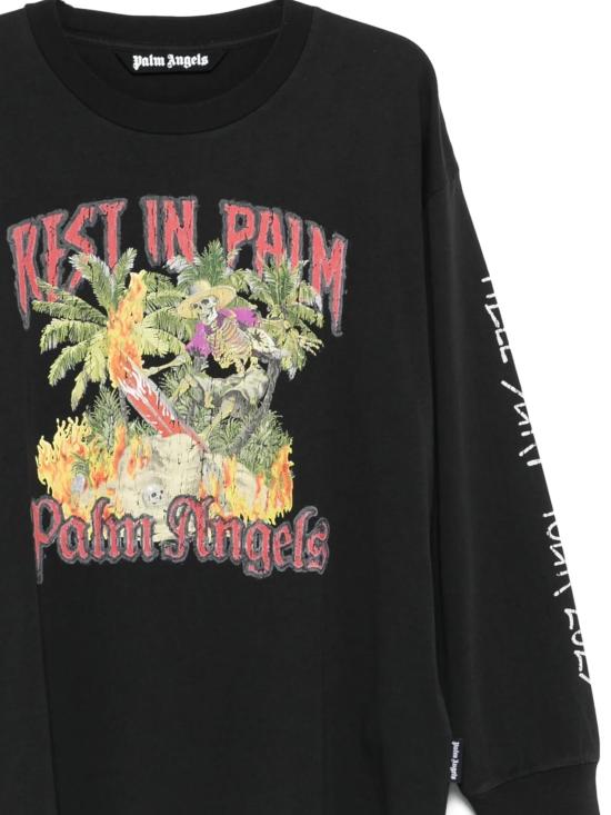25FW 팜앤젤스 반팔 티셔츠 PMAB058F25JER004 1084 BLACK MU - PALM ANGELS