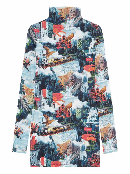 25FW 오프화이트 미디 원피스 OWDB55TF25JER001 8501 AI PRINT W