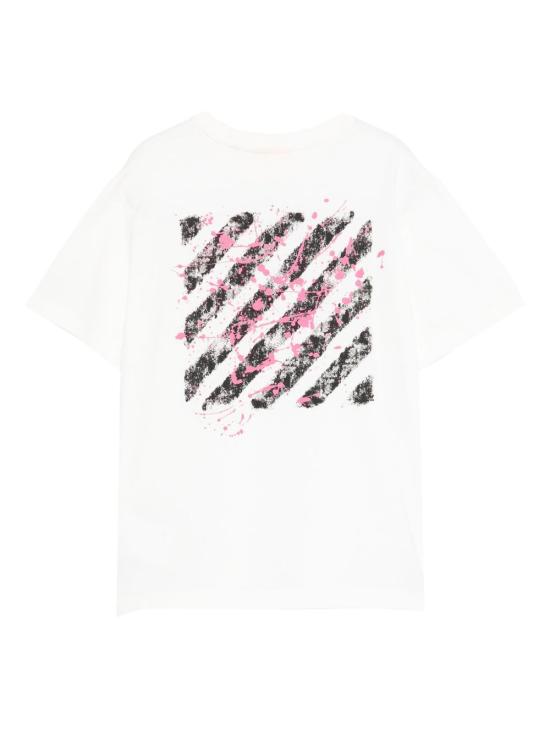 25FW [키즈] 오프화이트 티셔츠 OGAA001F25JER008 0132 WHITE FU - OFF WHITE