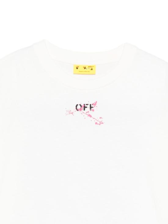 25FW [키즈] 오프화이트 티셔츠 OGAA001F25JER008 0132 WHITE FU - OFF WHITE