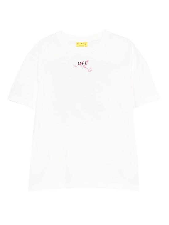 25FW [키즈] 오프화이트 티셔츠 OGAA001F25JER008 0132 WHITE FU