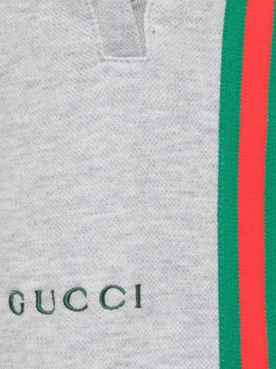25FW 구찌 사이드  스트라이프 코튼 팬츠 828338 XJHCX1183 LIGHT GREY MEL MIX - GUCCI