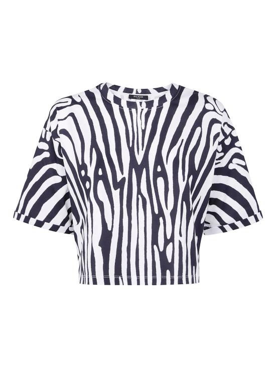 25FW 발망 반팔 티셔츠 FF0EE140GF19 EAB Noir blanc