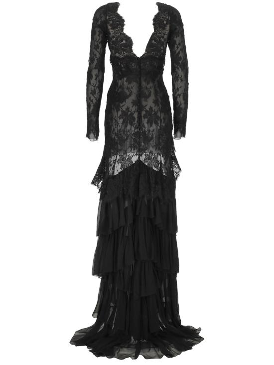25FW 생로랑 미디 원피스 843038 Y1K791000 Black - SAINT LAURENT