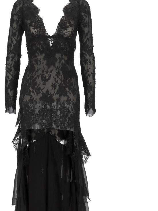 25FW 생로랑 미디 원피스 843038 Y1K791000 Black - SAINT LAURENT