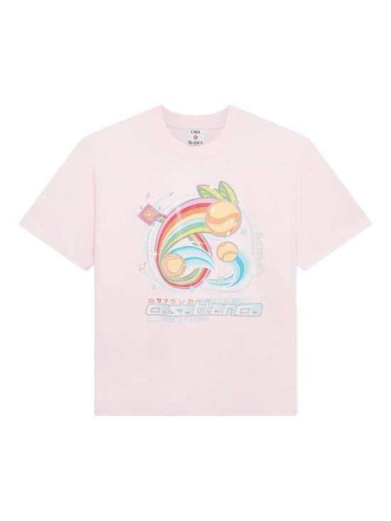 25FW 카사블랑카 반팔 티셔츠 AW25JTS04603 PINK Pink